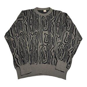 Vintage Krizia Magila Patterned Distressed Crewneck Sweater Adult XL